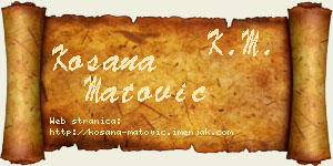 Kosana Matović vizit kartica